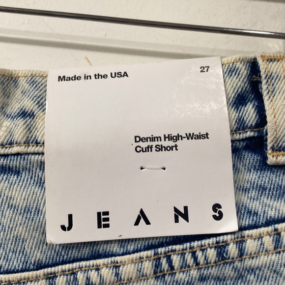 American Apparel Jeans High Waist Cuff Short Blue Acid Wash size 27 - Picture 5 of 11